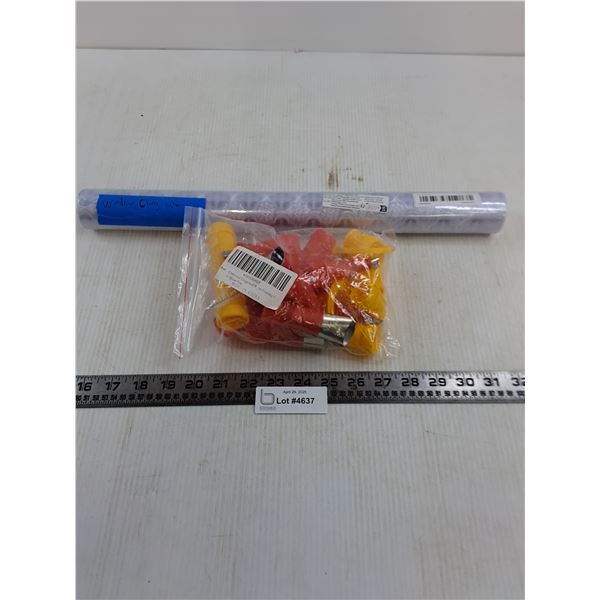 Package of Cake Piping Tips & Unused Roll of Window Cling Film