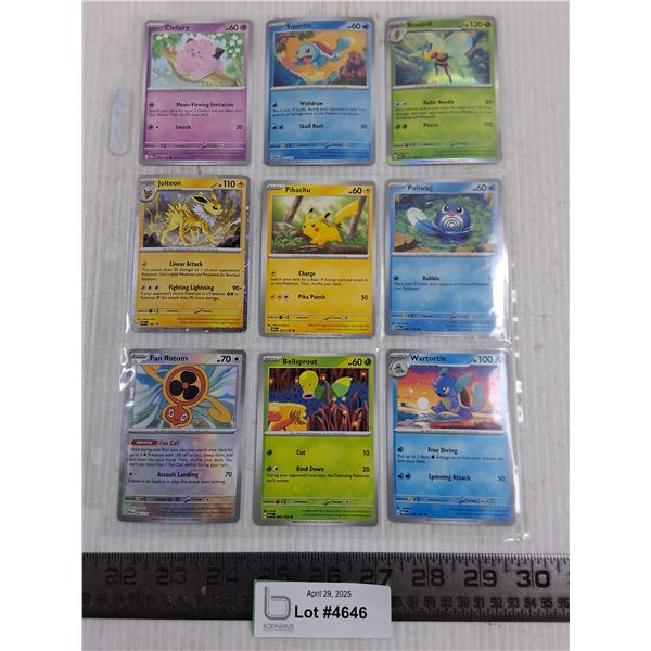 (9) Pokemon Cards in Sleeve - Cannot Guarantee Authenticity