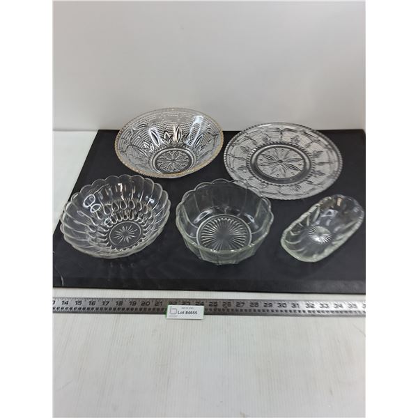 Vintage Glass & Crystal Dishes Lot
