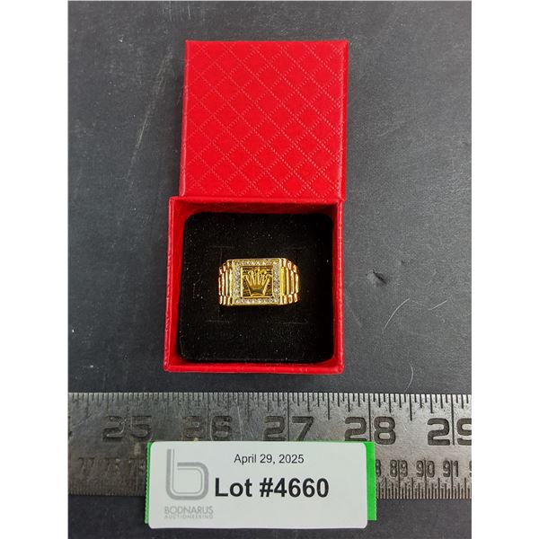 Men's Gold Colored "Crown" Ring