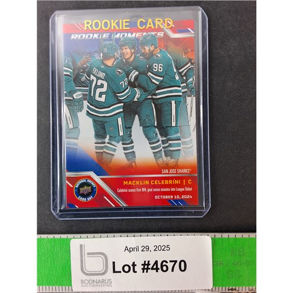 Macklin Celebrini Rookie of the Year Card