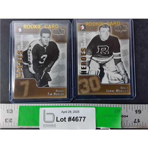 Tim Horton & Gump/Lorne Worsley Junior Rookie Cards