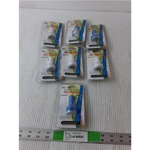 (7) iPad/iPhone 4 & 5G Car Charger Adapters