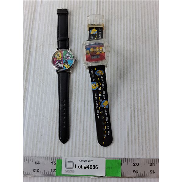 (2) Watches- Simpsons & Looney Tunes, Working