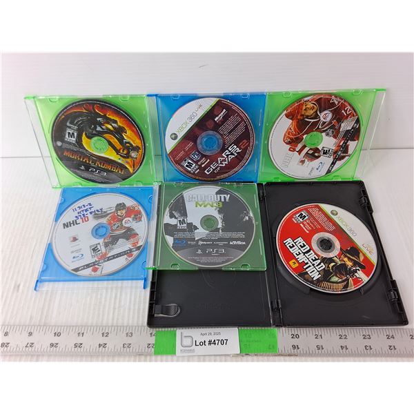 (6) Playstation/Xbox 360 Games- Call of Duty, Mortal Kombat, NHL10, Misc.