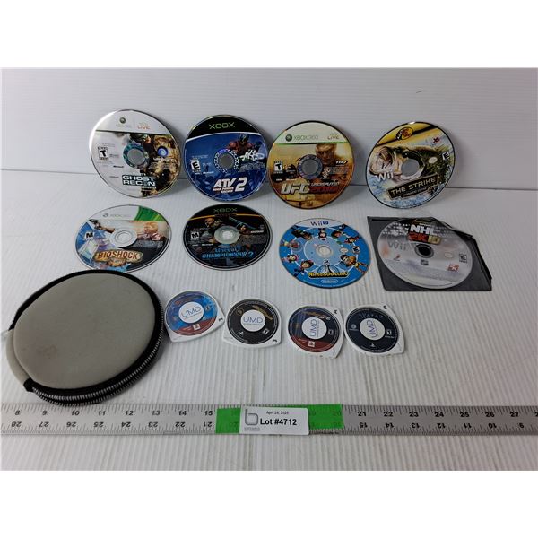 (12) Xbox/Playstation/PSP/Wii Games- Nintendo Land, UFC 2010, Avatar, Misc.