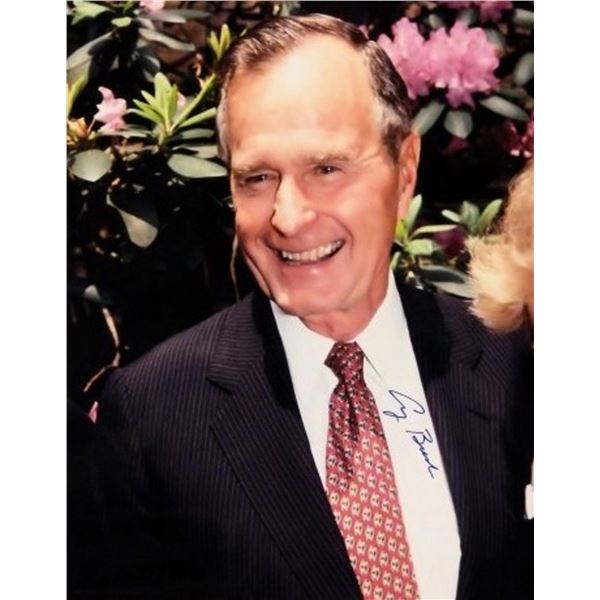 George Bush signed portrait photo