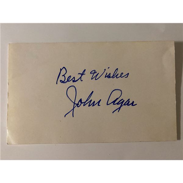 John Agar signature cut