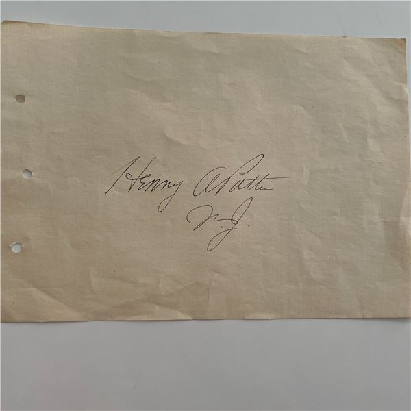 Henry A. Patten signature cut