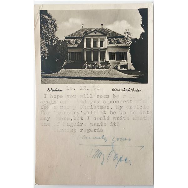 Baron Franz von Papen signed postcard