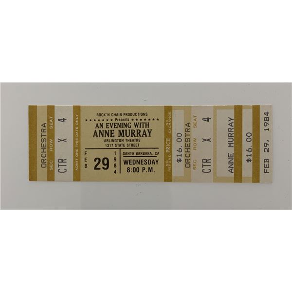 Anne Murray ticket Arlington Theatre 02/29/84