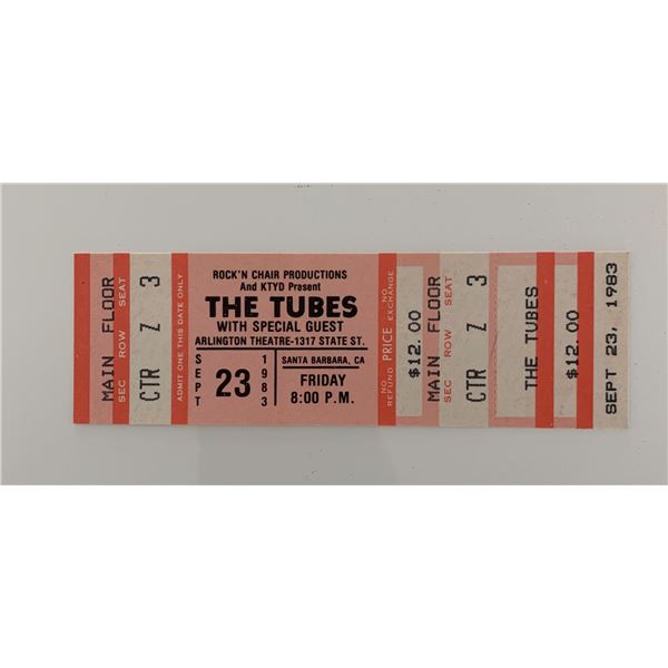 The Tubes ticket Arlington Theatre 09/23/83