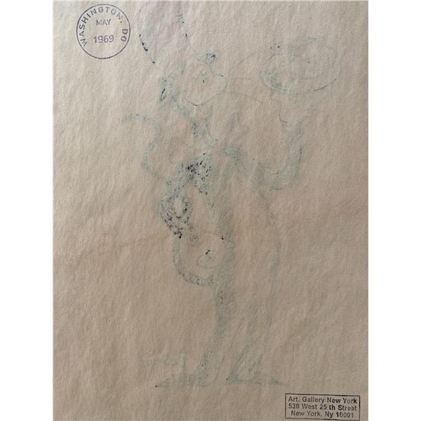 Dr. Seuss hand drawn and signed sketch