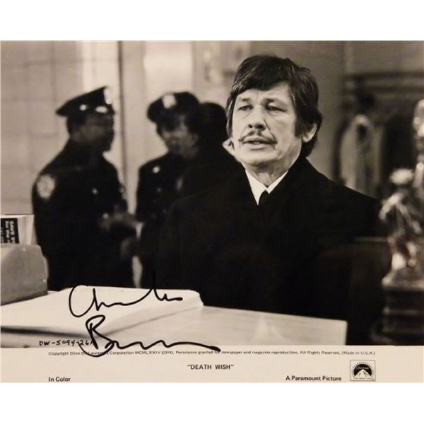 Charles Bronson signed movie still photo