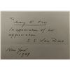 Image 1 : 1929 S. Critic S. Van Dine aka Willard Huntington Wright signed note