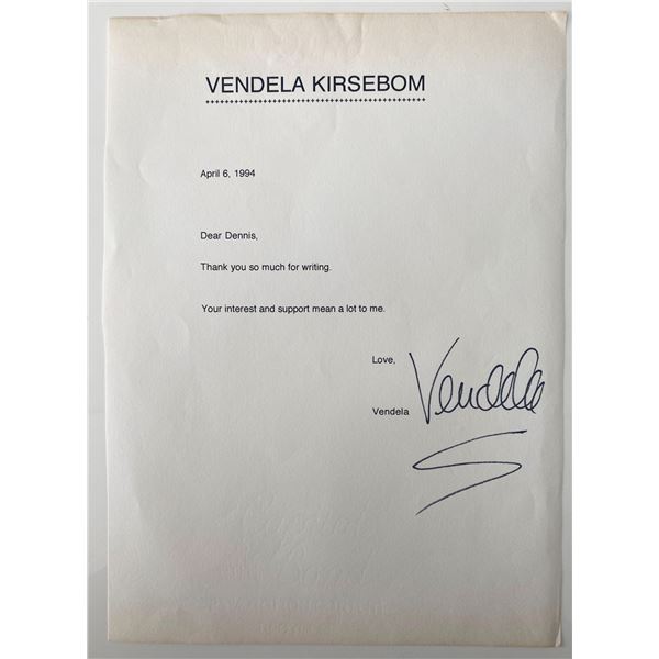 Vendela Kirsebom signed letter