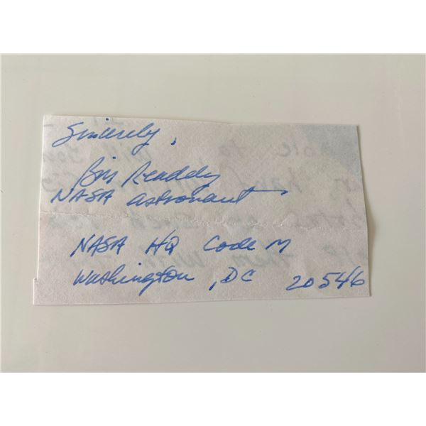 Nasa Astronaut Bill Ready Signed Note