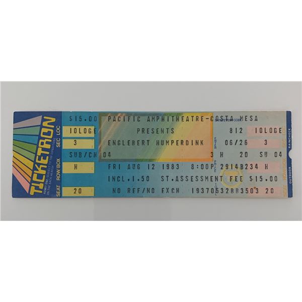 Englebert Humperdink ticket Pacific Amphitheatre 8/12/83