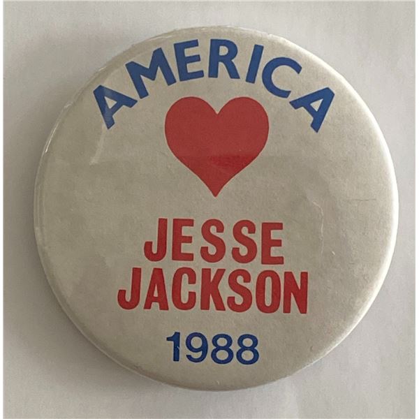 1988 America Loves Jesse Jackson campaign pin