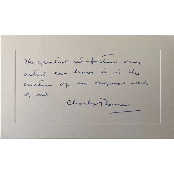 Painter Charles T. Coiner signed note