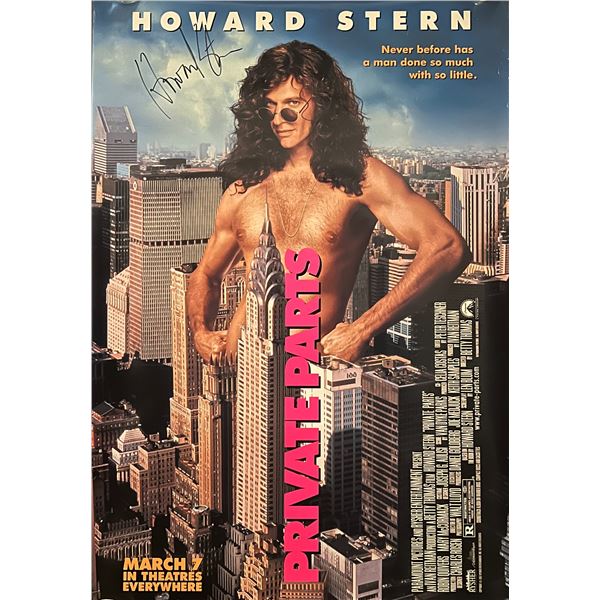 Howard Stern signed original 1997 Private Parts movie poster.