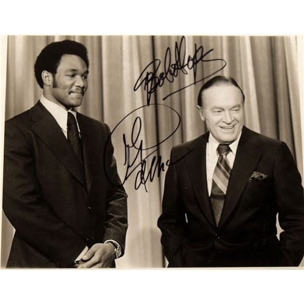 Bob Hope & George Foreman signed portrait photo