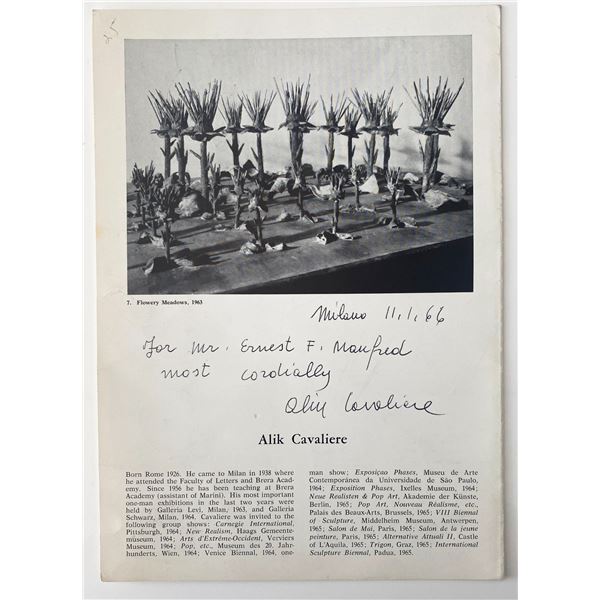 Artist Alik Cavaliere signed program