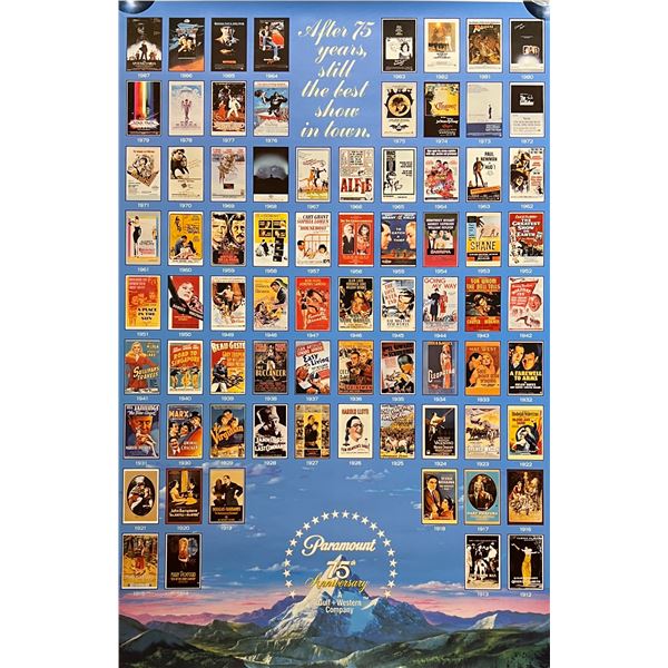 Rare Paramount Pictures 75 anniversary Original Poster