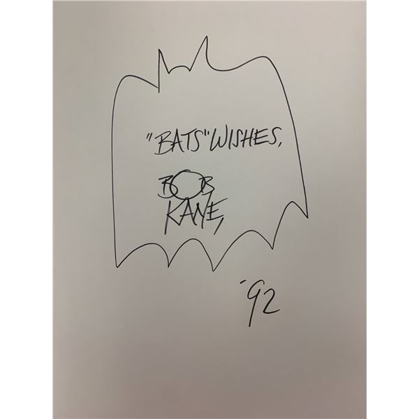Bob Kane Batman hand drawn signed sketch