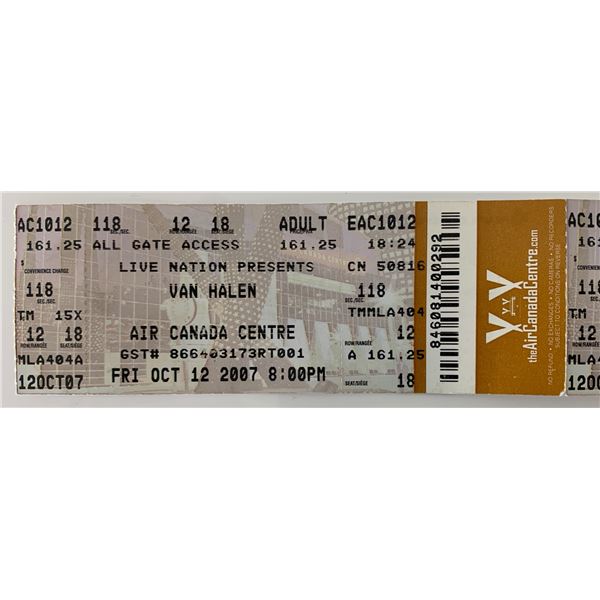 Van Halen concert tickets Air Canada Centre Oct. 12, 2007