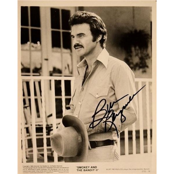 Burt Reynolds signed Smokey and The Bandit movie photo