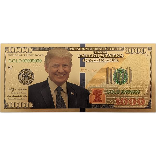 Donald Trump One Thousand Dollar Novelty Bill