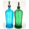 Image 1 : Light Cobalt and Green Seltzer Bottle Pair [195118]