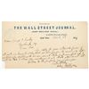 Image 1 : Wall Street Journal Publisher Autograph 1869 [194767]