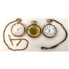 Image 1 : Large Men's Pocket Watches (2) & Empty Watch Case [195289]