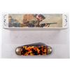 Image 2 : Winchester Cartridge Series 45-70 Knife with Tortoise Celluloid Scales 1990's [194567]