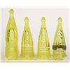 Image 1 : Jeannette Uranium Glass Car Vases, 4 [195112]