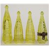 Image 2 : Jeannette Uranium Glass Car Vases, 4 [195112]