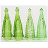 Image 1 : Jeanette Car Vases, 2 Different Green Matched Pairs [195116]