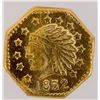 Image 1 : California Gold Token 1852 In Lucite [196453]