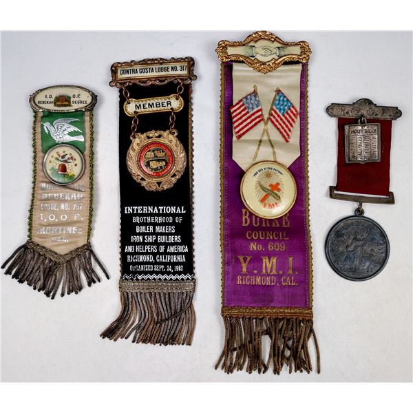 Contra Costa Fraternal Badges (4) [194957]