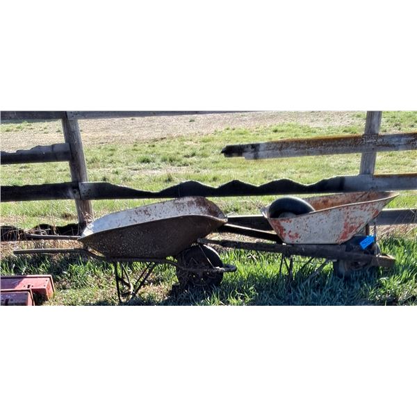 (2) Wheel Barrows with (2) Spare Wheels