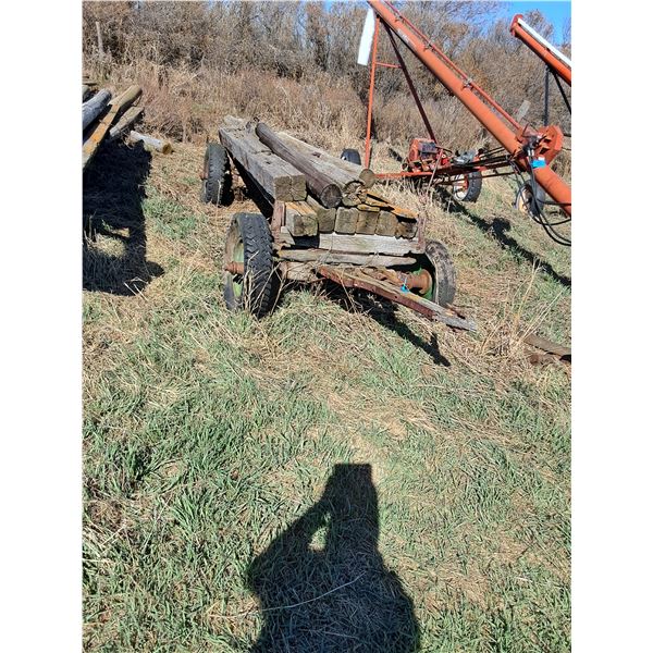 Antique Wagon with Rubber Tire Conversion with contents