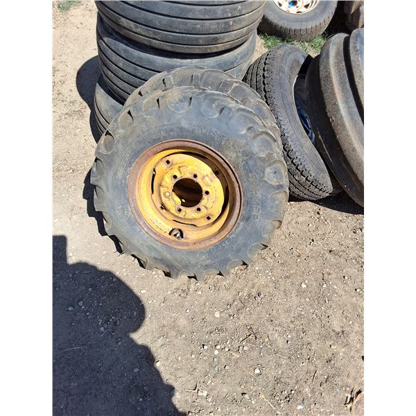 (2) 7.60-15SL Morris Implement Rim/Tires/