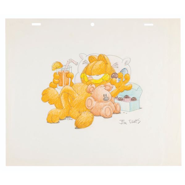 A Garfield Drawing by Jim Davis.