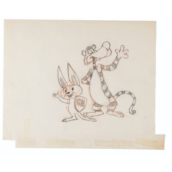 A Crusader Rabbit and Rags Drawing.