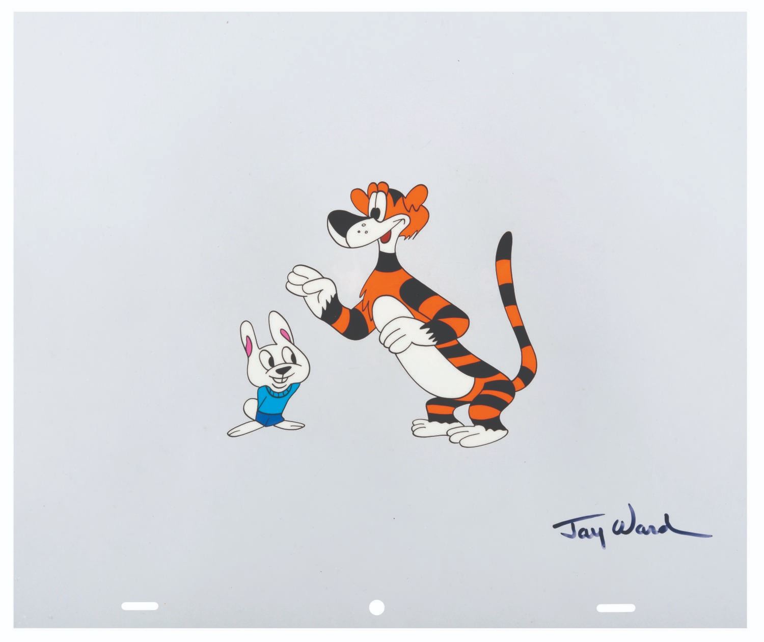 A Signed Crusader Rabbit and Rags Scene Cel.