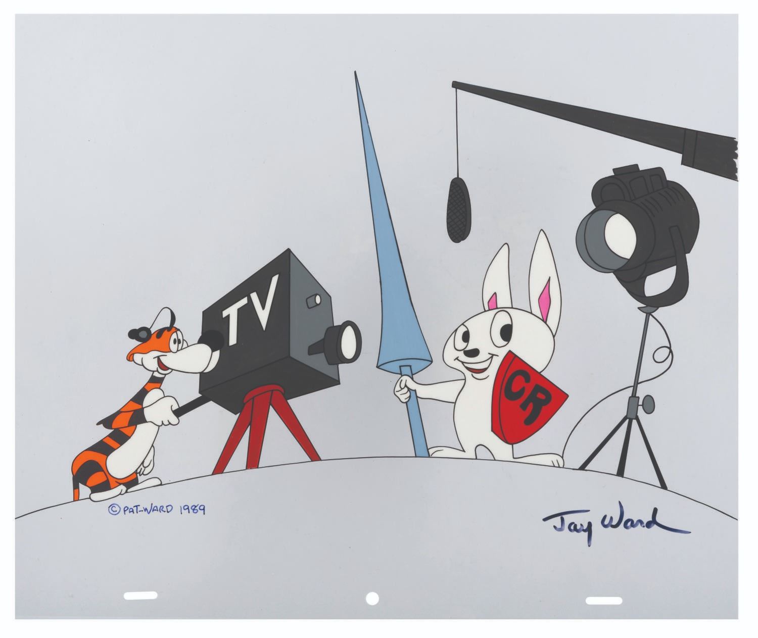 A Jay Ward Signed Crusader Rabbit and Rags Scene Cel.