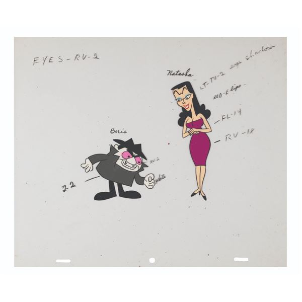 A Boris and Natasha Scene Cel Color Key.