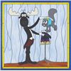 Image 1 : A Rocky and Bullwinkle Stained Glass Panel.